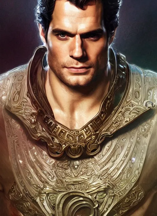 Image similar to Henry Cavill as the Homelander, fantasy, intricate, elegant, highly detailed, digital painting, artstation, concept art, smooth, sharp focus, illustration, art by artgerm and greg rutkowski and alphonse mucha