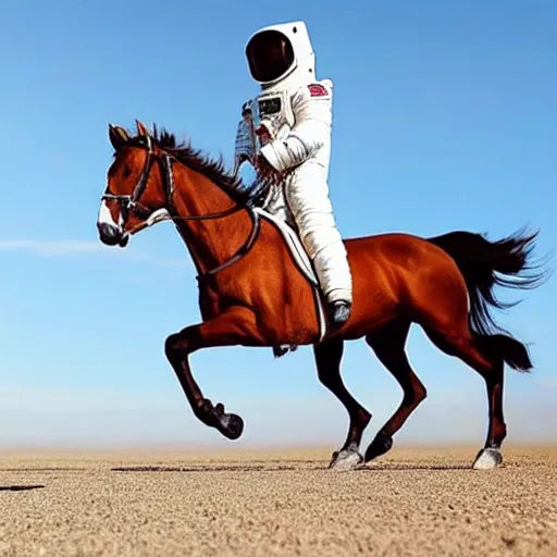 Image similar to A photo of an astronaut riding a horse