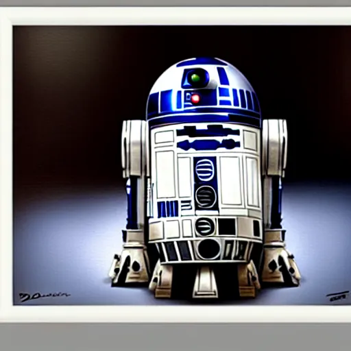 Prompt: r 2 d 2 by diego dayer, highly detailed, 4 k