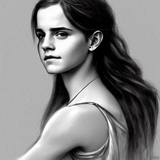 Prompt: emma watson pencil sketch, angel wings, highly detailed, artstation, illustration, jurgens, rutkowski, bouguereau