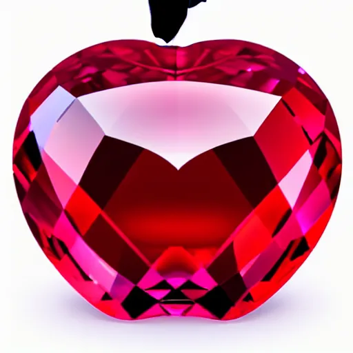 Image similar to An apple is made of ruby crystal.