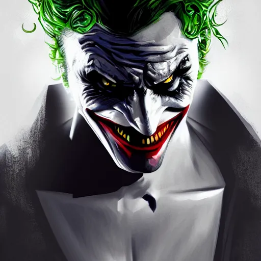 Image similar to the joker as batman, digital painting, amazing detail, artstation, cgsociety