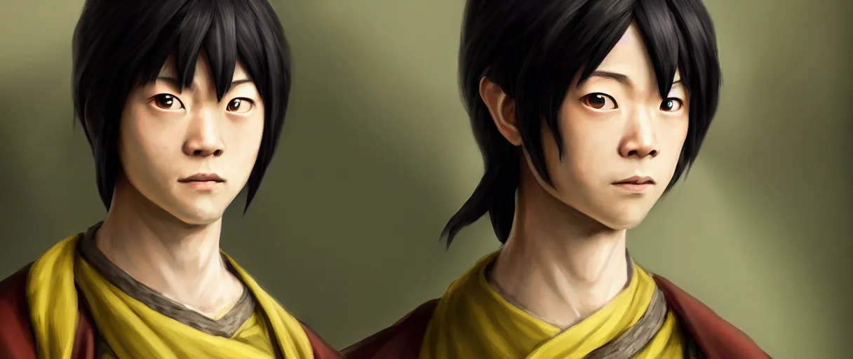 Image similar to hyperrealist highly detailed english medieval portrait of Toph Bei Fong, concept art avatar the last airbender dramatic studio lighting 8k wide angle shallow depth of field