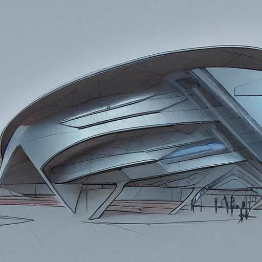 Prompt: a rough sketch of a futuristic building