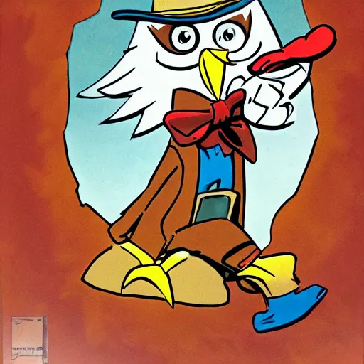 Image similar to cartoon owl dressed as the lone ranger from the children's 1980s cartoon show