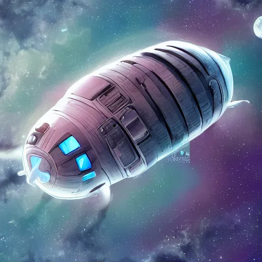 Image similar to Tardigrade shaped space ship in space, Hyper detailed, Photorealistic, 4k, Illustration