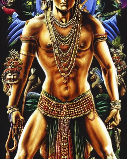 Image similar to Tom Cruise as the Hindu God Vishnu