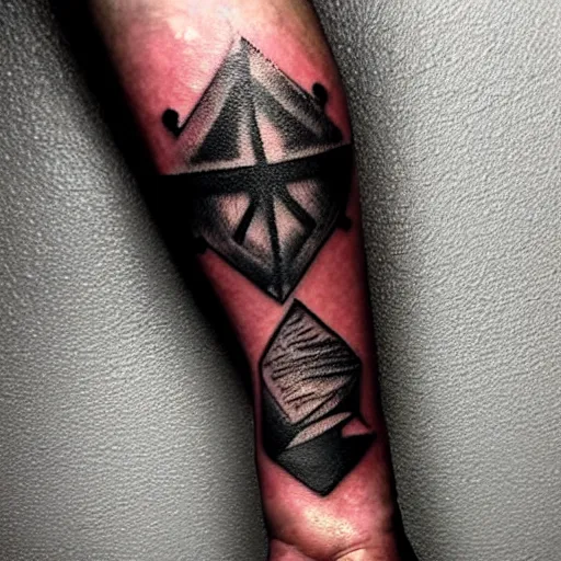 arm tattoo written'cuidado imprevisto', Stable Diffusion