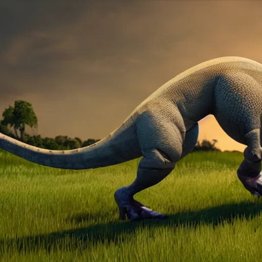 Prompt: pixar render of a dinosaur