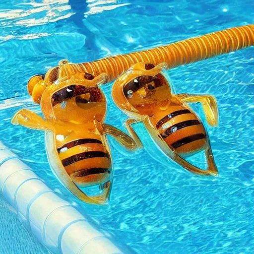 Prompt: “ swimming pool full of honey glistening 3 d hd hyperdetailed ”