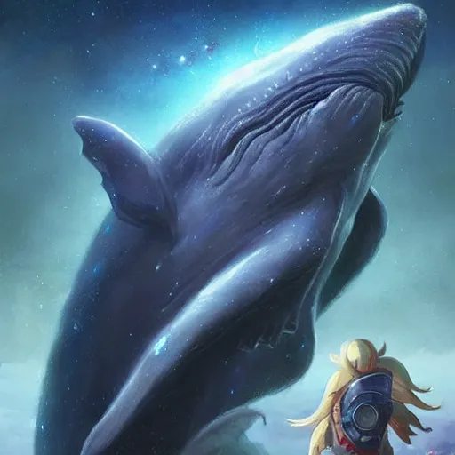 Image similar to space magical whale having multiple eyes, eyes!, eyes!, eyes!, eyes!, eyes!, eyes, galaxy whale, epic fantasy style art, galaxy theme, by Greg Rutkowski, hearthstone style art, 99% artistic