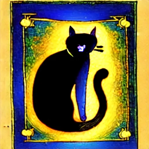 Prompt: Illuminated Manuscript of cat