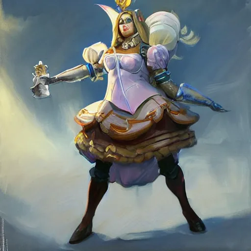 Image similar to greg manchess portrait painting of partially armored alice from alice in wonderland as overwatch character, medium shot, asymmetrical, profile picture, organic painting, sunny day, matte painting, bold shapes, hard edges, street art, trending on artstation, by huang guangjian, gil elvgren, ruan jia, randy vargas, greg rutkowski