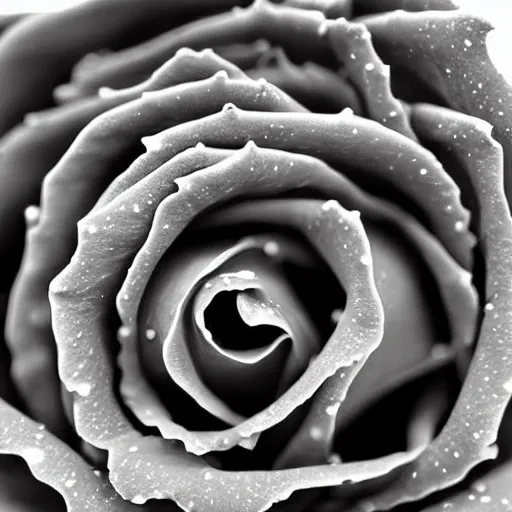 Image similar to award - winning macro of a beautiful black rose made of glowing molten magma