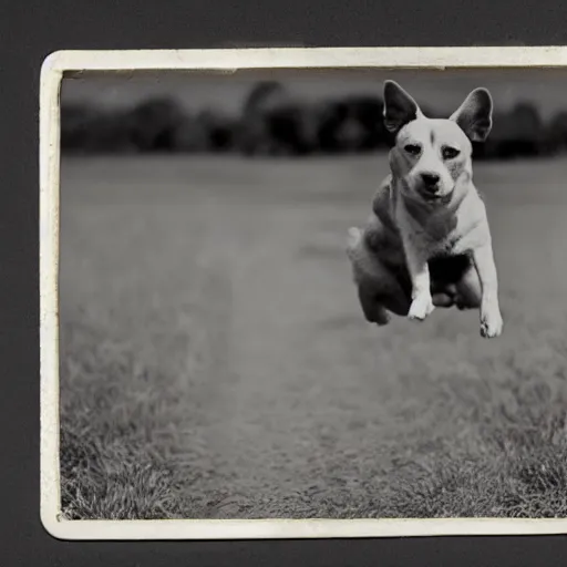 Prompt: a dog jumping up and down, film strip reel showing all frames