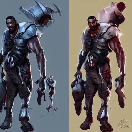 Prompt: James Lebron, artstation, Daniele Cerritelli art