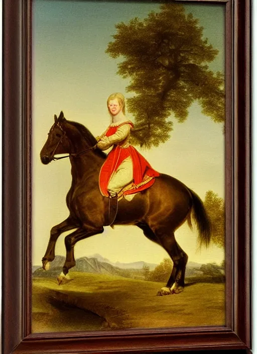 Image similar to princess on horse in god light, by asher brown durand, medieval art