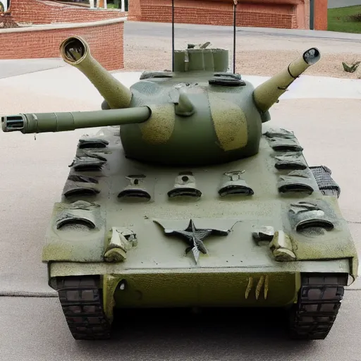 Image similar to 1960s american cold war tank cast armor 122mm cannon nuclear powered