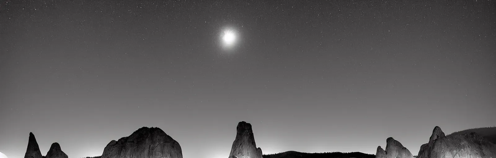 Image similar to to fathom hell or soar angelic, just take a pinch of psychedelic, medium format photograph of two colossal minimalistic necktie sculpture installations by antony gormley and anthony caro in yosemite national park, made from iron, marble, and limestone, granite peaks visible in the background, taken in the night