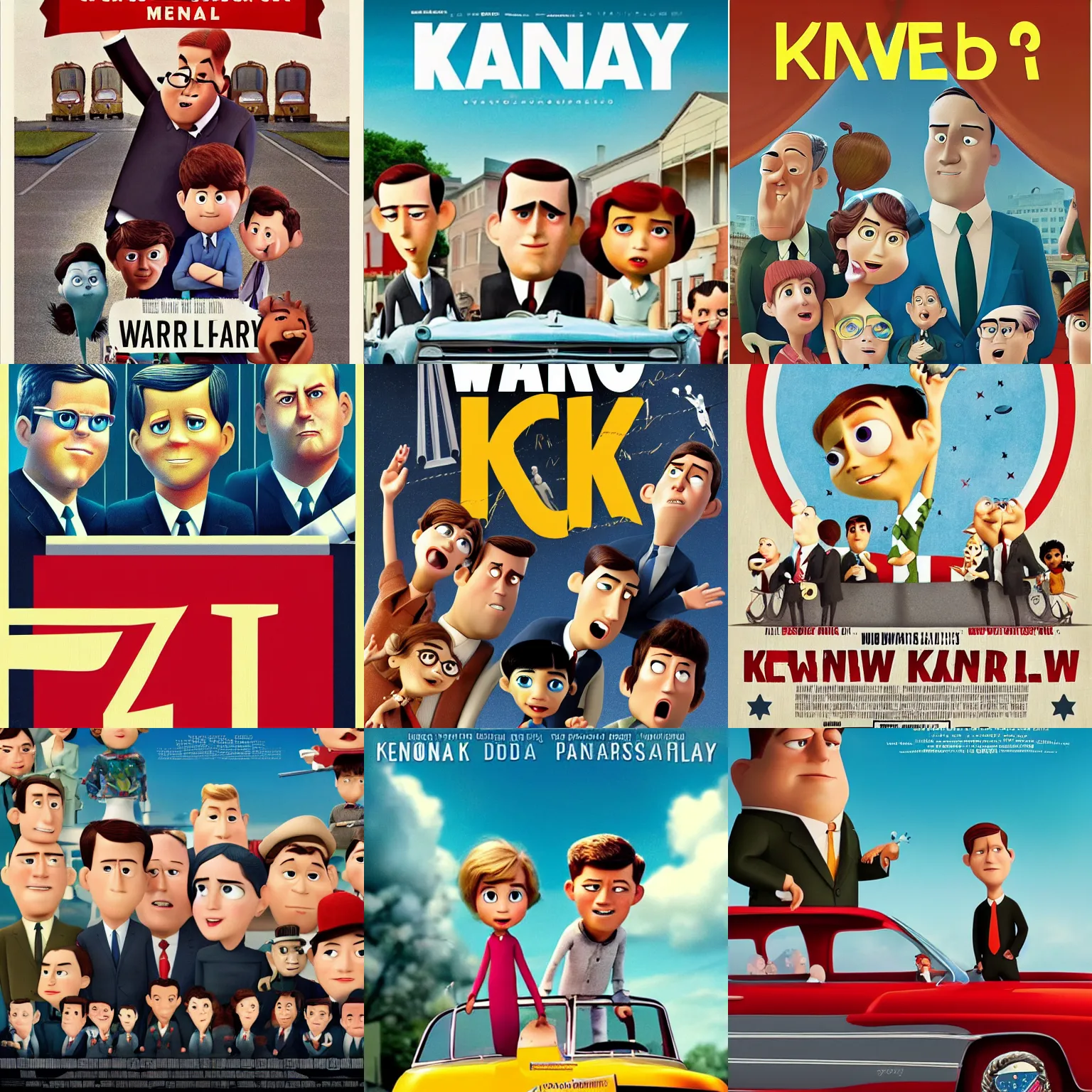 Prompt: new award winning pixar childrens animation JFK assassination movie poster