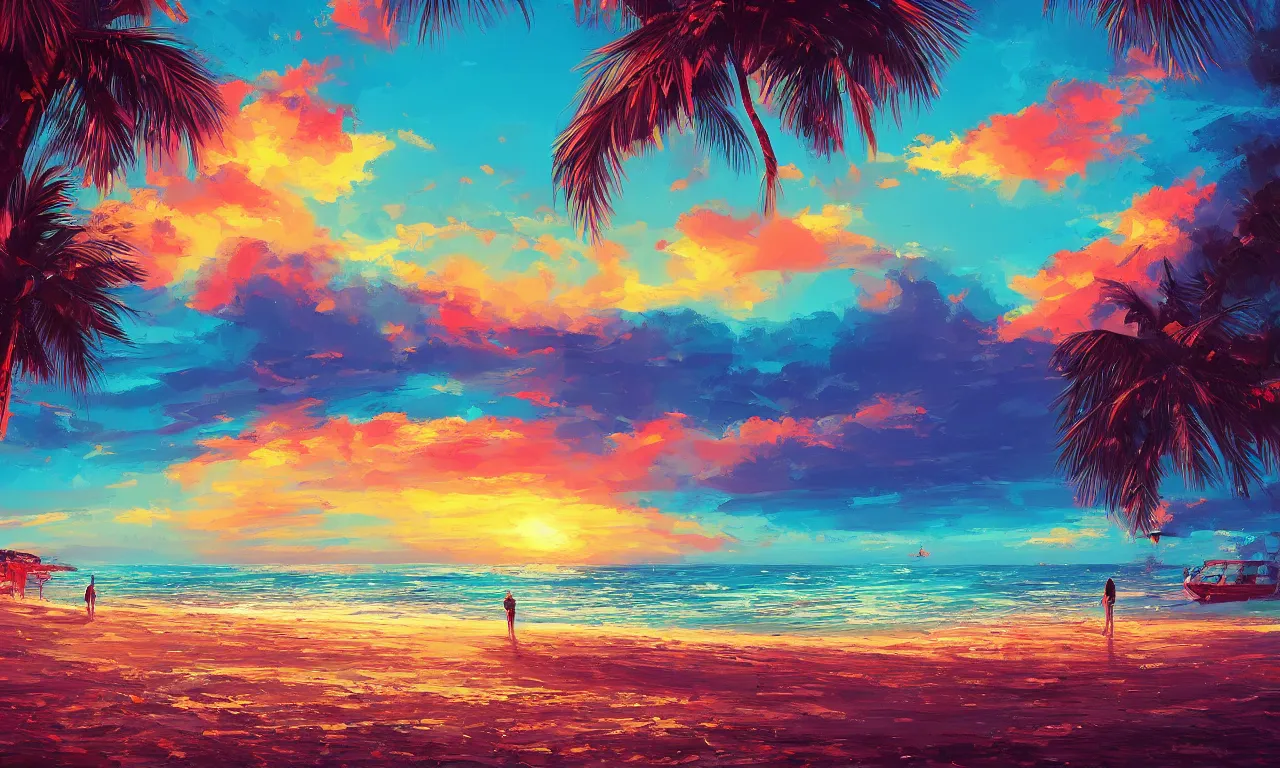 Image similar to paradise beach by alena aenami artworks in 4 k