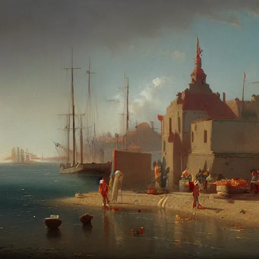 Prompt: Burger, painting by Ivan Aivazovski