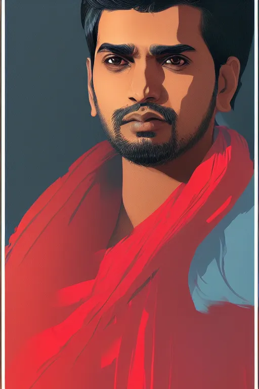 Image similar to portrait of an indian man by ilya kuvshinov trending on artstation, anime, award winning digital art, very very very very cute