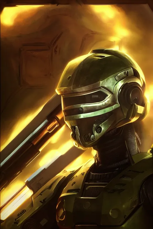 Image similar to robot ninja mask helmet halo master chief radiating a glowing aura global illumination ray tracing hdr fanart arstation by ian pesty and katarzyna da „ bek - chmiel