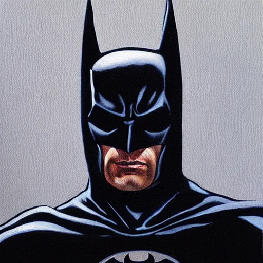 Image similar to Painting of a batman dark knight by Christopher Nolan oil painting