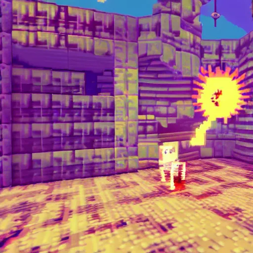 Prompt: glitched video game screenshot