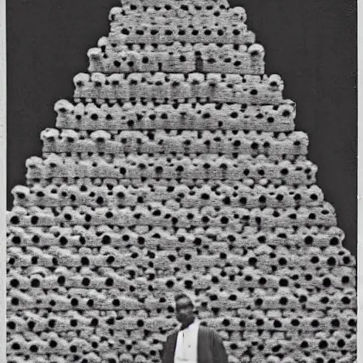 Prompt: a man standing on top of countless skulls, vintage picture from the early 1900’s