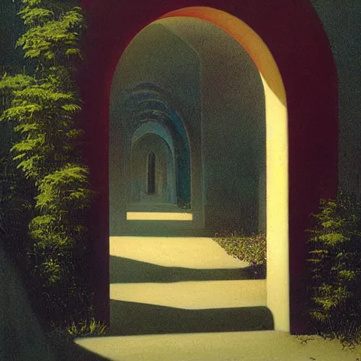 Image similar to a painting of an archway, by clarence holbrook carter