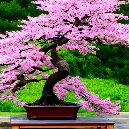 Prompt: beautiful photo of sakura bonsai , hd ,very relaxing