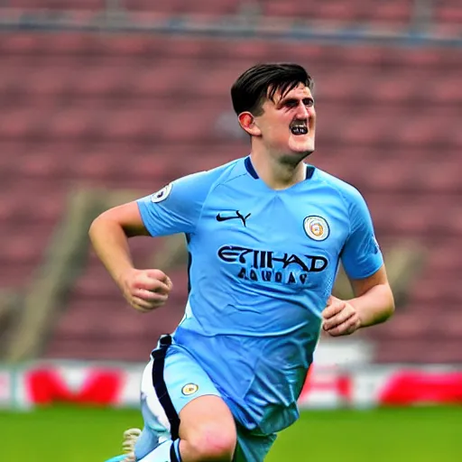 Image similar to Harry Maguire as a Manchester City soccer player