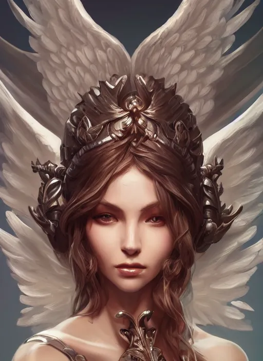 Image similar to a highly detailed illustration of biblically accurate angel, intricate, elegant, highly detailed, centered, digital painting, artstation, concept art, smooth, sharp focus, league of legends concept art, wlop.