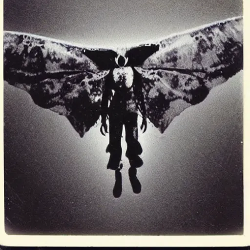 Image similar to real Polaroid photo of Mothman