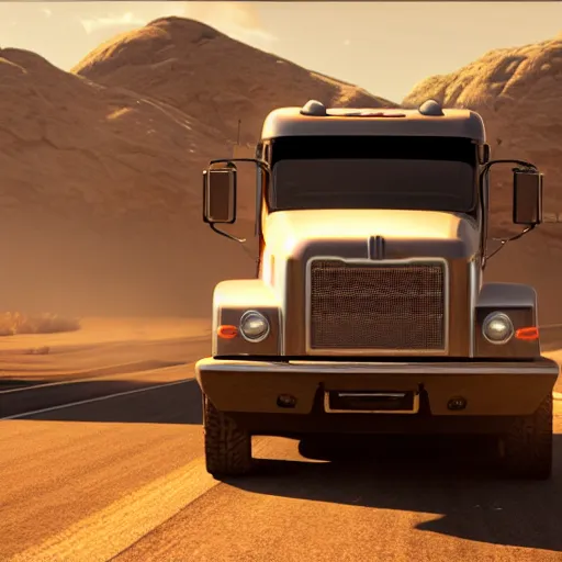 Prompt: a man driving a truck, award winning, trending on artstation, unreal engine