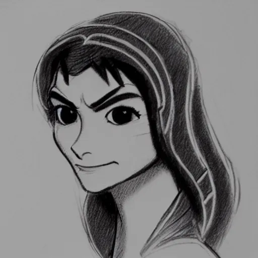 Image similar to milt kahl sketch of victoria justice as princess padme from star wars episode 3