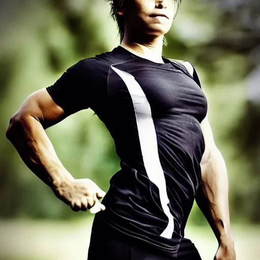 Image similar to this person is athletic, portrait photograph