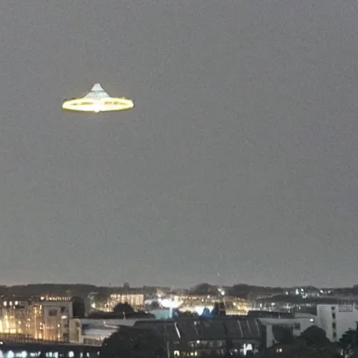 Prompt: a UFO attacking Southampton UK