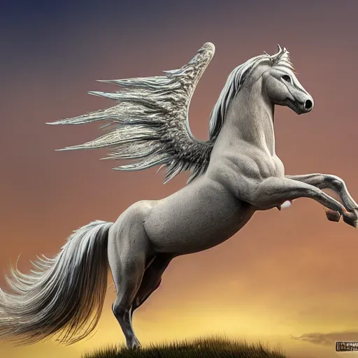 Prompt: the mythical Pegasus, photorealistic, 4k