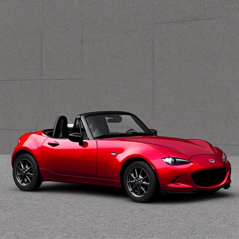 Prompt: miata mx 5, pop - up headlights, kyza saleem, realistic, 4 k, red