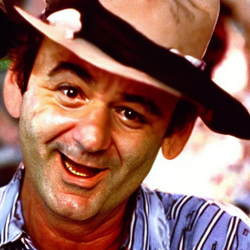 Image similar to bill murray in fear and loathing in las vegas, movie still, promotional shot