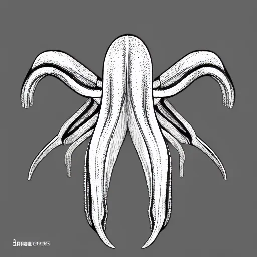 Image similar to octupus minimalistic symmetric!! concept art by afshar petros aoshima chiho caldwell clyde, matte background, sharp contours, minimalist, trending on artstation, 8 k