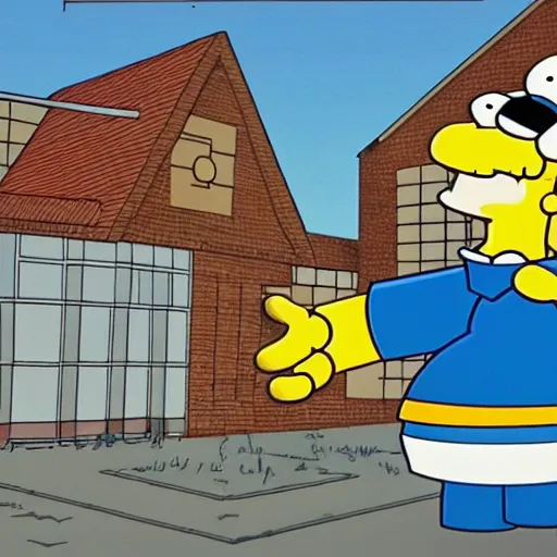 Image similar to giant homer simpson destroying springfield buildings