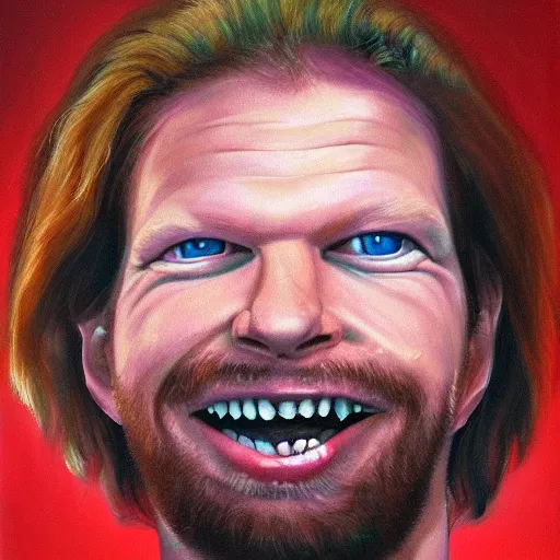 Image similar to aphex twin portrait, oil painting