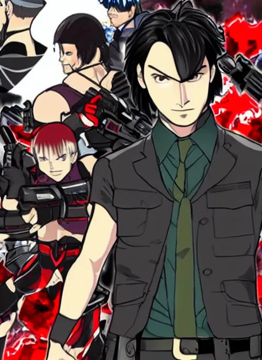 Image similar to Keanu Reeves in the Enen no Shouboutai style