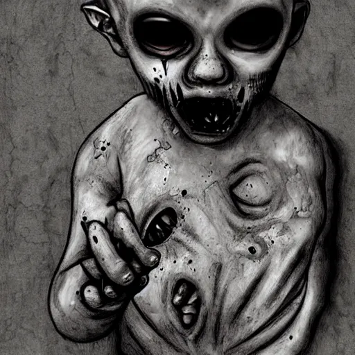 Image similar to zombie baby by ito junji