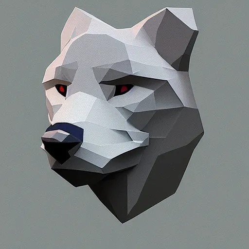 Prompt: Low poly wolf