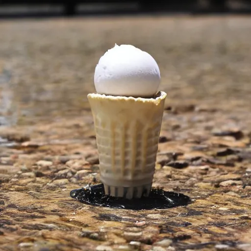 Image similar to levitating ice cream cone with a surprise